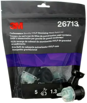26713 3m A Performance Gravity Hvlp Atomizing Head Refill Kit Size 1.3 Green