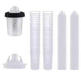 823955 Abn Automotive Paint Mixing Cups Kit - 50pk 6oz Liner And Filter Lids