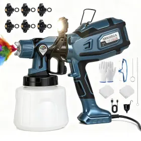 Absgeega Pxqlan1 Paint Sprayer 1250w Electric 6 Copper Nozzles 3 Patterns 47oz