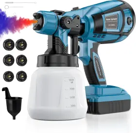 Adostob 445037119135 Cordless Paint Sprayer For Dewalt 20v Max Battery Hvlp With 6 Cop