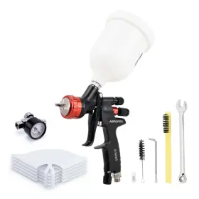 1234567 Aeropro Tools A608 Hvlp Air Spray Gun Kit 1.3mm Nozzle Regulator 5pcs Paint Stra Inch
