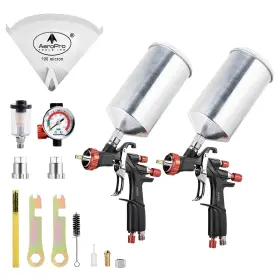 Ap8806 Aeropro Tools R500 Lvlp Double Air Spray Gun Kit With 1000cc Aluminum Cup A6