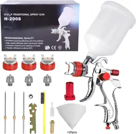 Bl013-r Aflybltol Hvlp Spray Gun Kit Automotive Paint With 3 Nozzles 1.4 Mm 1.7 M