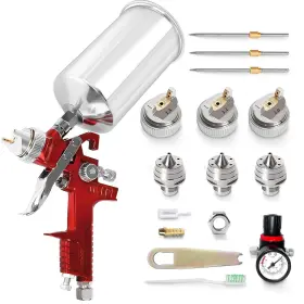 Al202421 Aicars Hvlp Spray Gun Kit With 1.4mm/ 1.7mm/ 2.0mm Nozzles High Performance Paint Gu