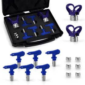 Sjg-1804 Airless Sjg Paint Spray Tip Set 6 Pieces Reversible Tips And 2 N