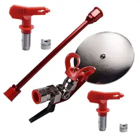 Sjg-87665 Airlesssjg Sprayer Universal Spray Guide Accessory Tool Including 317 517 Nozzle And Red