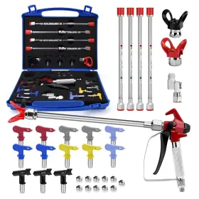 Anchimsr 4pqpz001 22pcs 3600psi Airless Spray Gun Kit With Tips 11.8 In Paint Sp