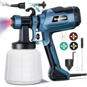 Angseen 799473920006 Paint Sprayer Hvlp Electric Spray Gun With 4 Copper Nozzles And 3