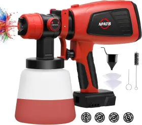 Wspq-240731 Apatb Cordless Paint Sprayer For Milwaukee M18 18v Battery Hvlp Spray Red