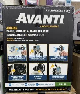 Av-apmax821-24 Avanti Professional Airless Paint Prime And Stain Sprayer 70816 New