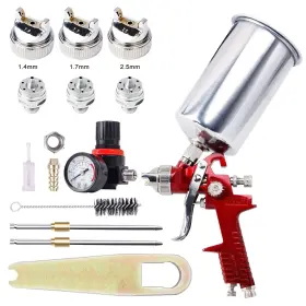 Bang4buck B4b Bang 4 Buck 711639834767 High Performance Hvlp Gravity Feed Spray Gun With 1.4mm 1.7mm 2.5mm