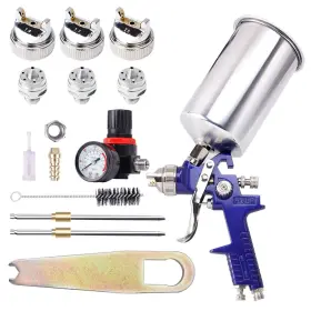 B4b Bang 4 Buck 711639834774 Professional Hvlp Gravity Feed Air Spray Gun 1.4mm 1.7mm 2.5mm Nozzles 1000cc Al