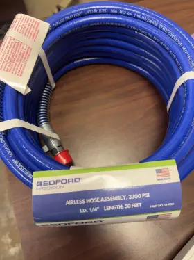 13-932 Bedford - 50 Ft.x1/4 Inch 3300 Psi Airless Hose Assembly For Wagner