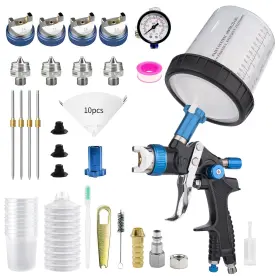 2008pro Bentohkle Hvlp Spray Gun With 10pcs 650ml Disposable Paint Cups 4 Nozzles 1.4/1.7/2.0/