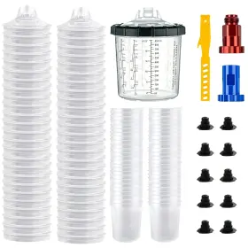 Cups650ml Bentohkle Disposable Paint Spray Gun Cup 50 Pack 22 Ounce 650ml Mixing Cups
