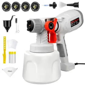 Epq001 Bentohkle Paint Sprayer 1400 Ml Hvlp Spray Gun Electric With 4 Nozzles