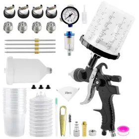 H2008-b Bentohkle Hvlp Spray Gun With 10pcs 650ml Disposable Paint Cups Automotive W