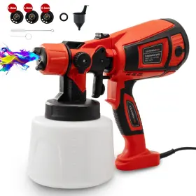 Yda036866236520-02 Bentohkle 800w Paint Sprayer Hvlp Electric Spray Gun With 1400ml Container Red