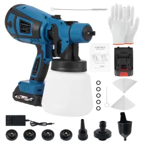 Bfo 18a7q3 Handheld Hvlp Electric Paint Sprayer 200w Gun Adjustable Pattern 4 Nozzles Tool