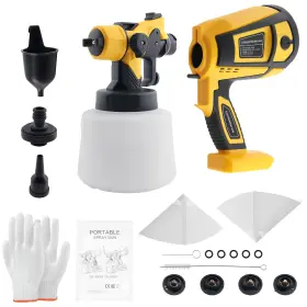 Bfo 8keh1y 200w Electric Paint Sprayer 18000rpm 5 Nozzles Kit For Dewalt 20v Battery