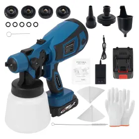 Bfo 8qnose Electric Paint Sprayer 800w Hvlp Handheld Gun 4 Nozzles For Makita 21v Battery