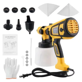 Bfo Fld5m4 600w-850w Electric Paint Sprayer Hvlp Gun 4 Nozzles Adjustable Flow 1200ml Set