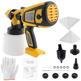 Bfo Ify0b4 Electric Hvlp Paint Sprayer 200w Gun 18000rpm 5 Nozzles For Dewalt 20v Batty
