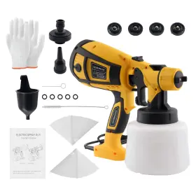 Bfo K0yxub 600w-850w Paint Sprayer Hvlp Electric Gun 4 Nozzles Adjustable Flow Control