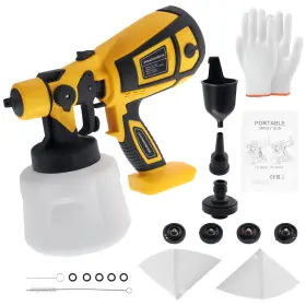 Mc8zgo Bfo Hvlp Paint Sprayer Electric Gun 5 Nozzles For Dewalt 20v 2 Batties 1400ml