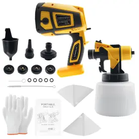 Bfo Wcf7kt 200w Hvlp Paint Sprayer Gun 18000rpm 5 Nozzles Set For Dewalt Battery