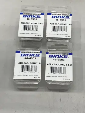 46-6503 Binks Lot Of 4 Air Cap Conv 14-c