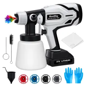 It0413 Blumway Cordless Paint Sprayer Upgraded Hvlp With 1l Container