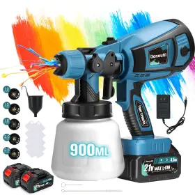 Xr-ht-02 Bonoutil Cordless Paint Sprayer With 2 Batteries 21v 4.0ah 900ml Spray