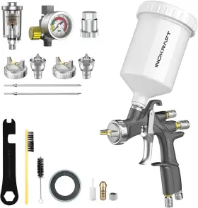 50682 Branded D1 Lvlp Air Spray Gun Premium Kit Easy Use Cars And House Diy 1.3/1.5/1.7mm Nozzle
