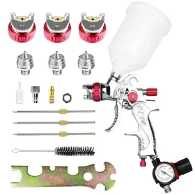 Red-h2008 Branded Air Spray Paint Gun Hvlp Sprayer With Gravity Feed 1.4mm