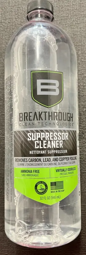 Breakthrough 026509074519 Clean Technologies Suppressor Cleaner 32oz Clear