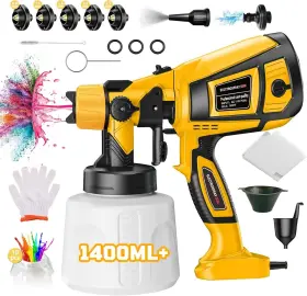 Pqj-2024902 Btyhomshelf Paint Sprayer 90000rpm High Speed Electric Spray Gun 1400ml Yellow