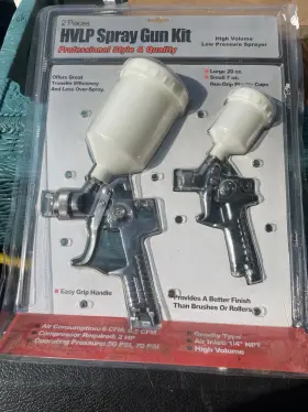 Hvlpk2 Buffalo Tools New 2 Piece Hvlp Spray Paint Gun Kit High Volume Low Pressure