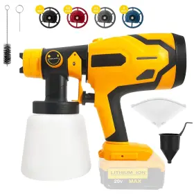 Byczone 735280291588 Paint Sprayer For Dewalt 20v Max Battery Hvlp Spray Gun With Motor And
