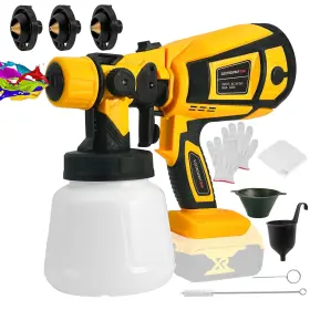 Byczone 735280291625 Cordless Paint Sprayer Compatible With Dewalt 20v Battery Hvlp Spray Gu