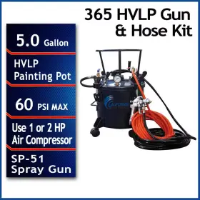 California Air Tools 744110890686 5 Gal. Pressure Pot Paint Sprayer With Hvlp Spray Gun And Hose Kit
