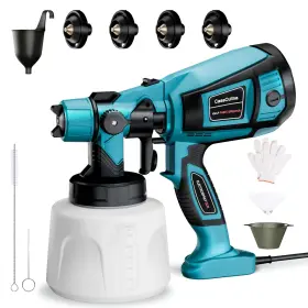 Casaculina 731041393522 850w Hvlp Paint Sprayer 1400ml Large Container Spray Gun 4 Nozzles 3