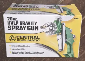 Central Pneumatic 56982 20 Oz. Hvlp Gravity Spray Gun With 1.4mm Nozzle Size #56982