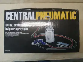 62895 Central Pneumatic 64 Oz. Pot And Hvlp Spray Gun Good Used