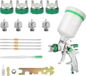 Red001 Cenven Hvlp Spray Gun Air Paint Sprayer With 1.4/1.7/2.0/2.5mm Green