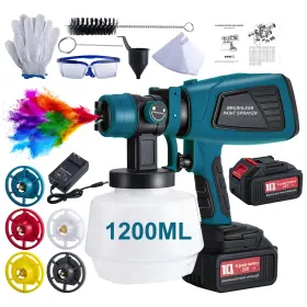 T00994 Change Moore Cordless Paint Sprayer With 2x 4000mah Batteries And Charger Electric Spray