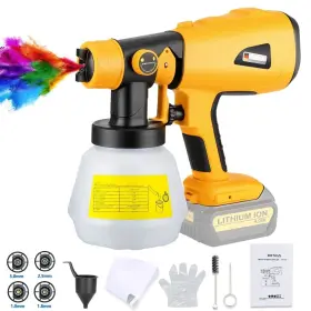 Choerinton Hrdwsg05 Paint Sprayer Compatible With Dewalt 20v Max Battery Cordless Hvlp Electric