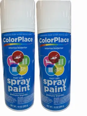 25000a007 Color Place 2x Spray Paint White Gloss Multi Surface 10 Oz