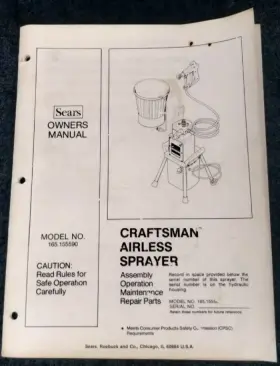 165.155590 Craftsman 1979 Original Manual For Airless Sprayer