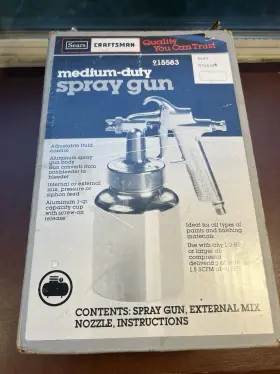215583 Crasftman Sears Craftsman Medium Duty Spray Gun With Original Box Vtg Made In Usa
